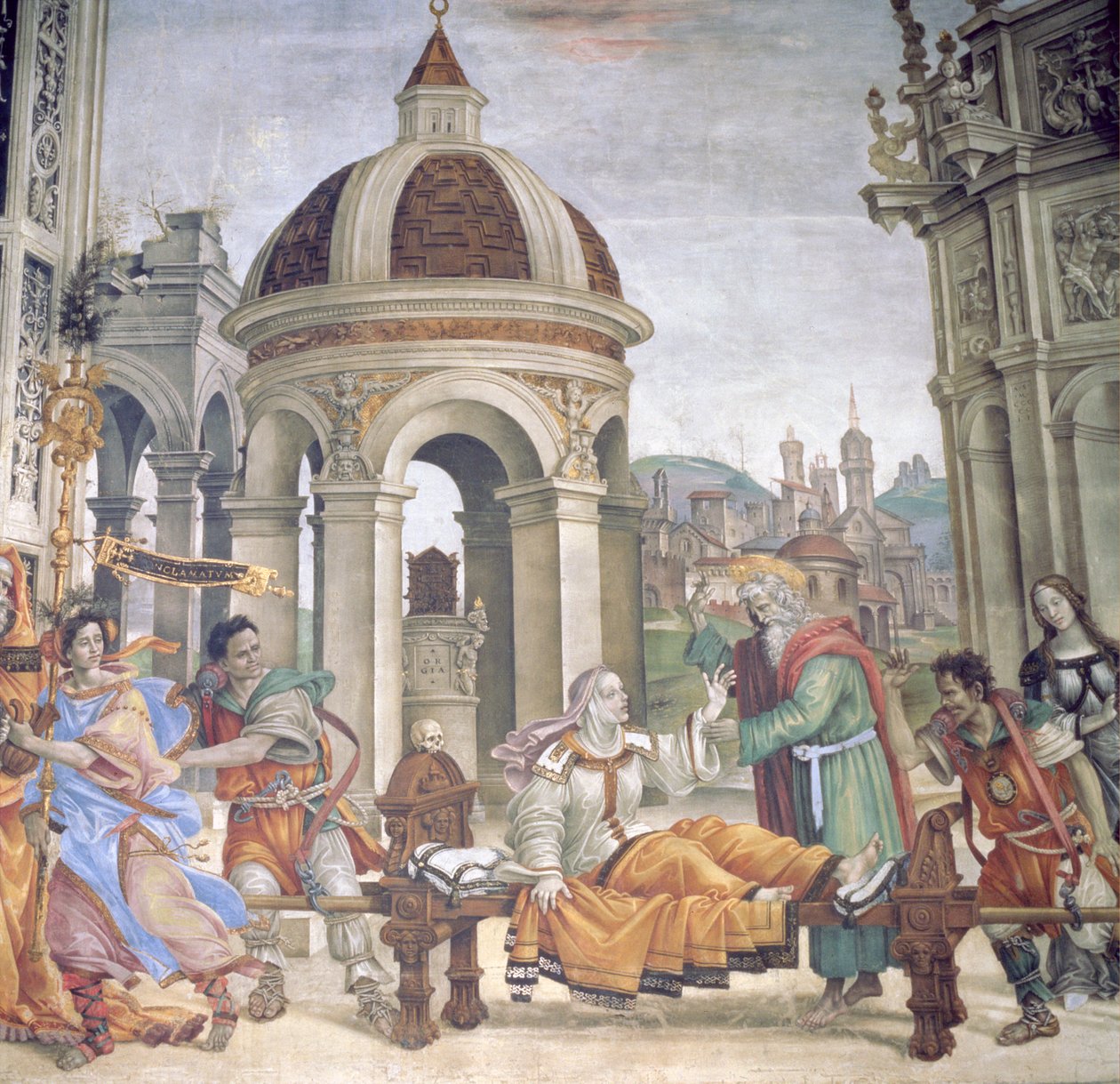 O Levantamento de Drusiana, da Capela Strozzi, 1502 de Filippino Lippi