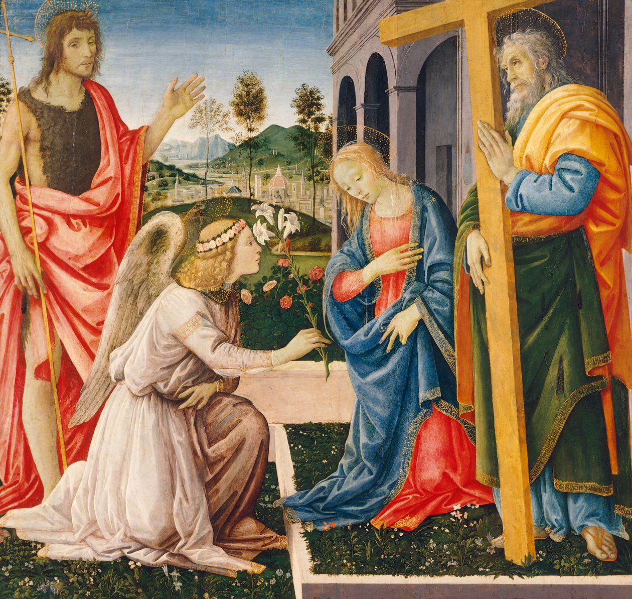 Anunciação e Santos, de Filippino Lippi (1457-ca 1504), óleo sobre tela de Filippino Lippi