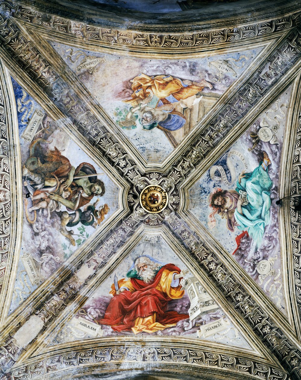 Frescos de Filippino Lippi (1457-1504) na cúpula, Capela Strozzi. Igreja de Santa Maria Novella, Florença. Itália de Filippino Lippi