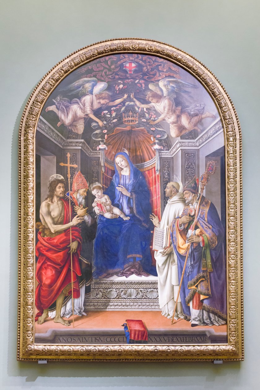 Madonna e Criança entronizadas com São João Baptista e Santos, conhecido como retábulo Otto de Filippino Lippi