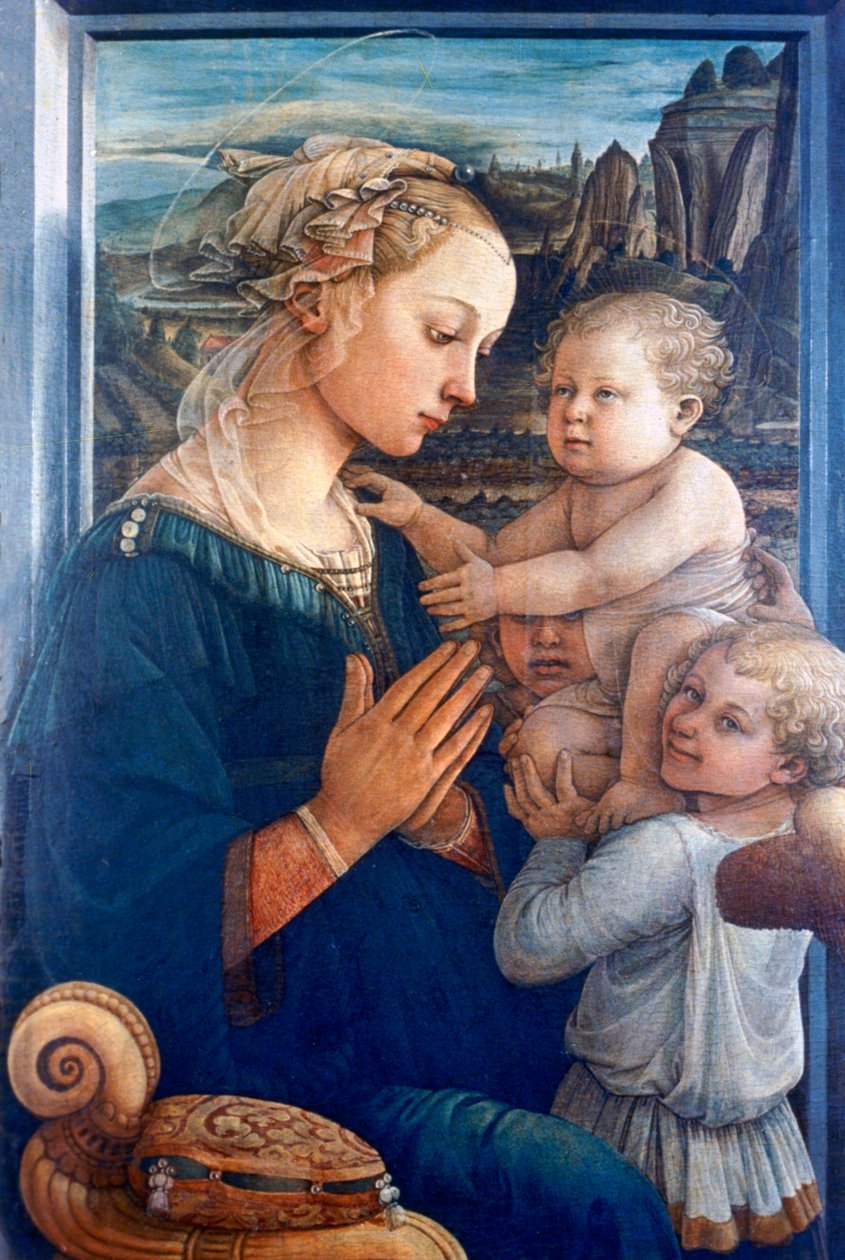 Madonna e criança com anjos, c1455 de Filippino Lippi