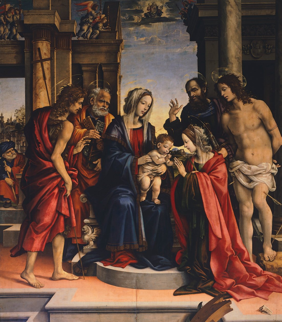 Casamento místico de Santa Catarina de Alexandria, de Filippino Lippi (1457 ca- 1504), óleo sobre painel, Basílica de San Domenico, Bolonha de Filippino Lippi
