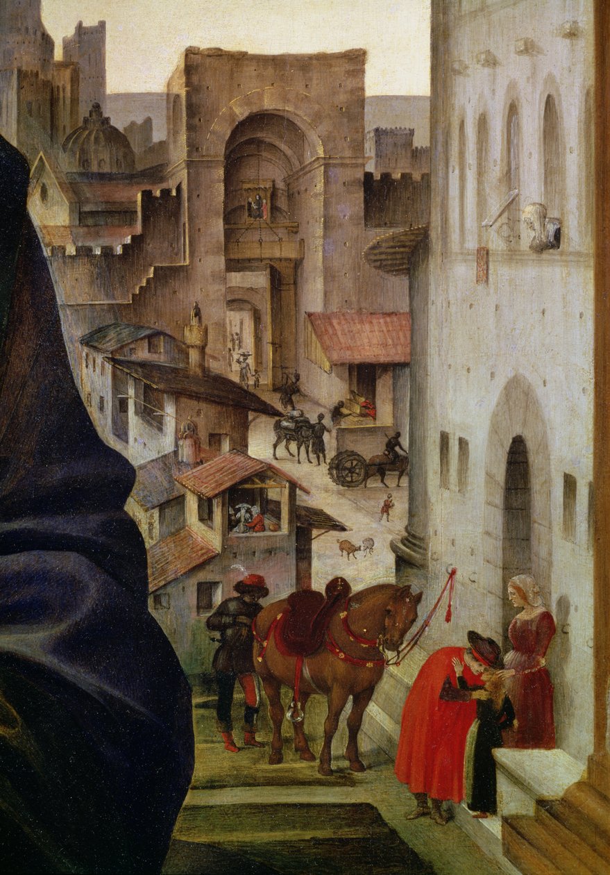 Retábulo de Nerli, detalhe do portão de San Frediano em Florença, 1494 detalhes do painel 58333 de Filippino Lippi