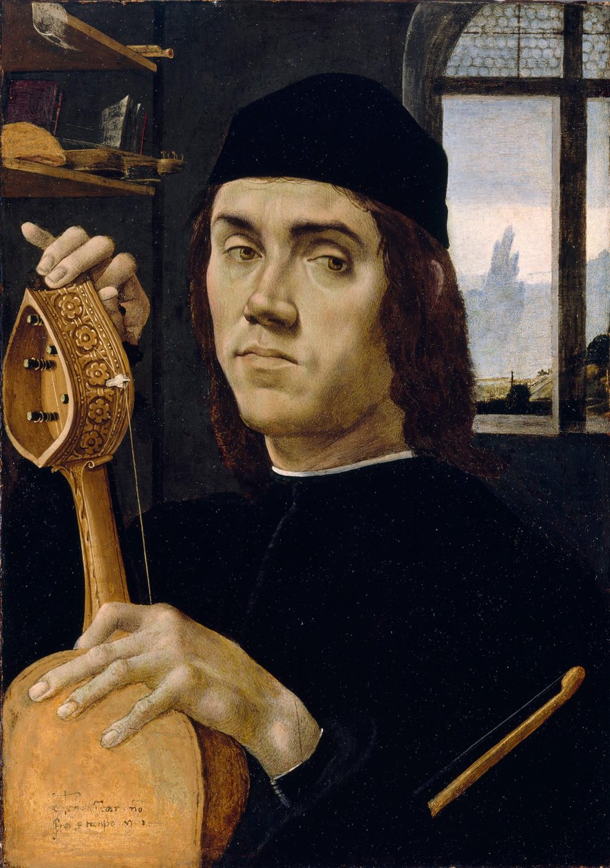Retrato de um músico de Filippino Lippi