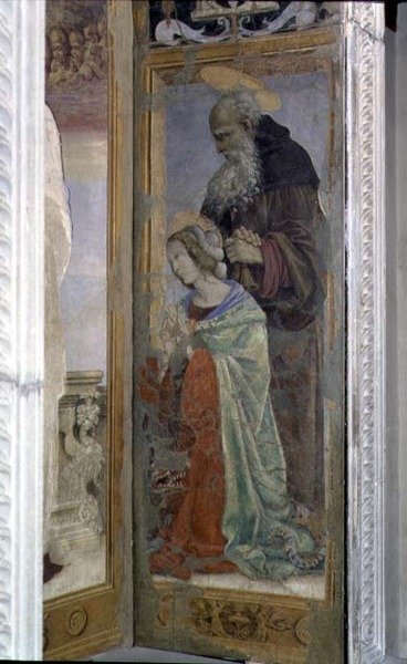 SS. Anthony e Lucy, detalhe do tabernáculo do Canto al Mercatale, 1498 de Filippino Lippi