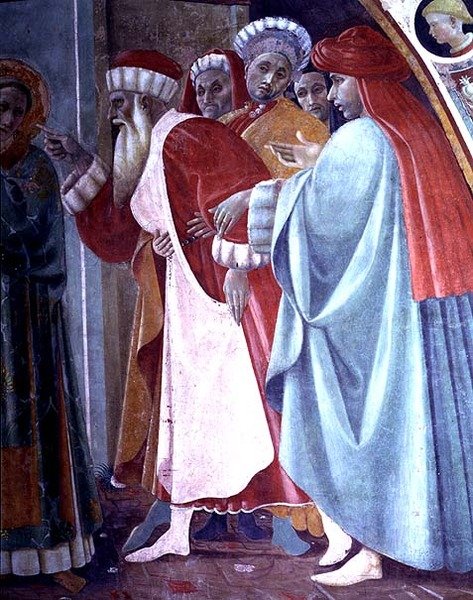 SS. Stephen e Margaret, um detalhe do tabernáculo do Canto al Mercatale, 1498 de Filippino Lippi