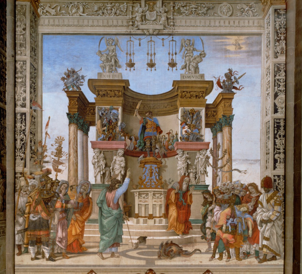 São Filipe manda um monstro sair do templo de Marte em Hierápolis (pintura) de Filippino Lippi