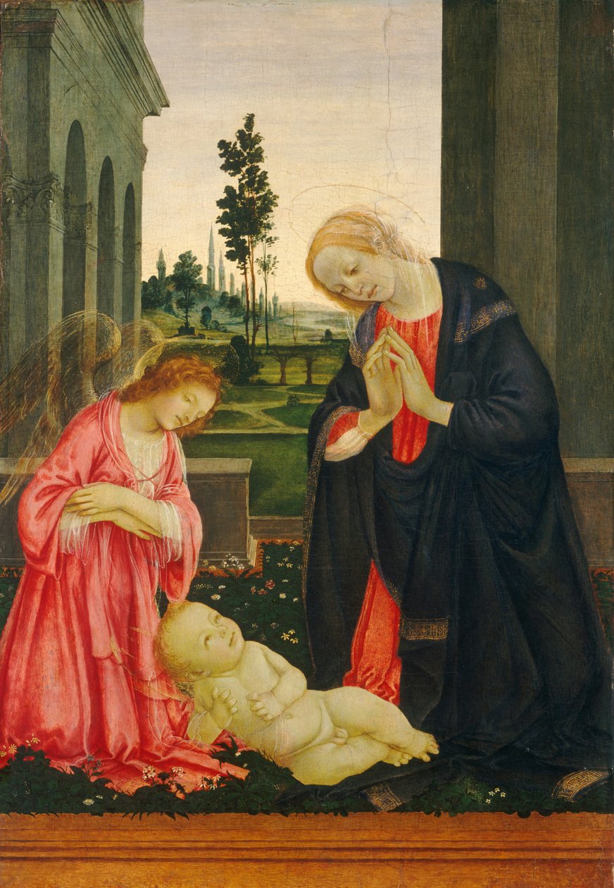 A adoração da criança de Filippino Lippi