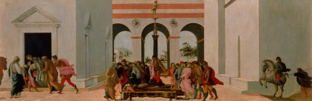 A morte de Lucretia (tempera no painel) de Filippino Lippi
