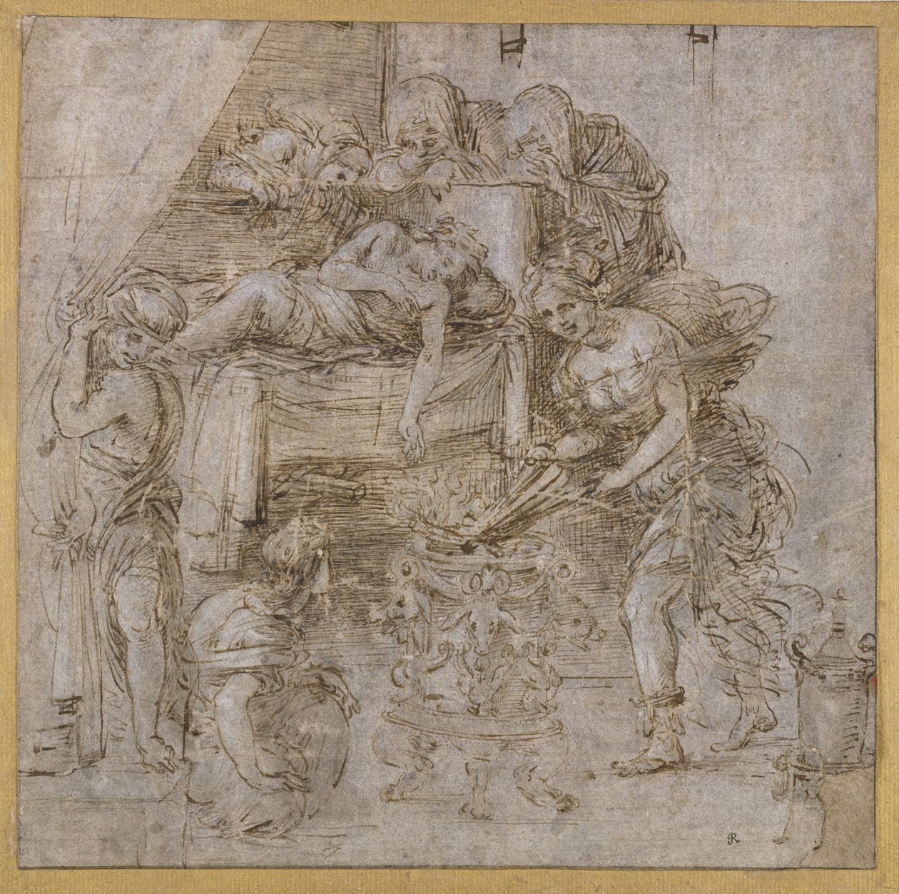 A morte de Meleager (caneta e tinta com guache sobre papel) de Filippino Lippi