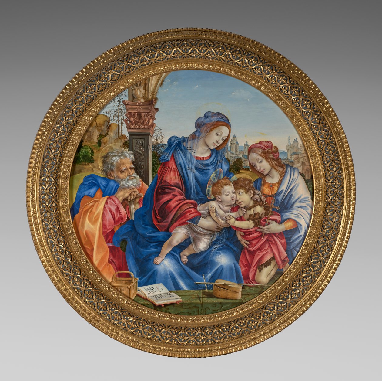 A Sagrada Família com São João Batista e Santa Margarida de Filippino Lippi