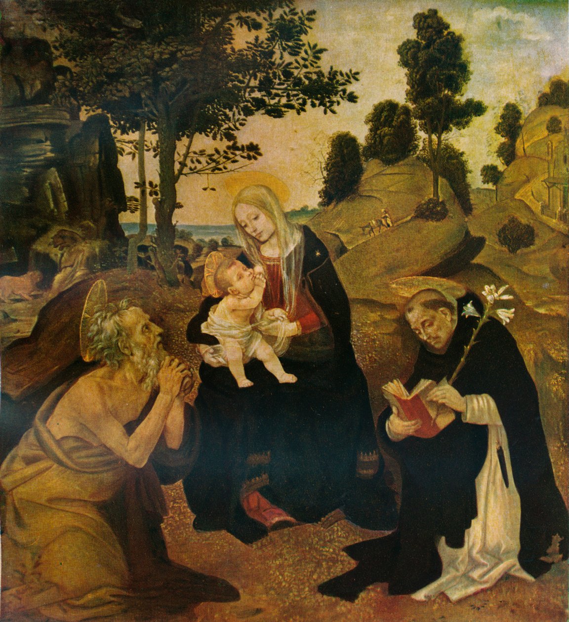 A Virgem e o Menino com os Santos Jerônimo e Dominic, c1485, 1911 de Filippino Lippi
