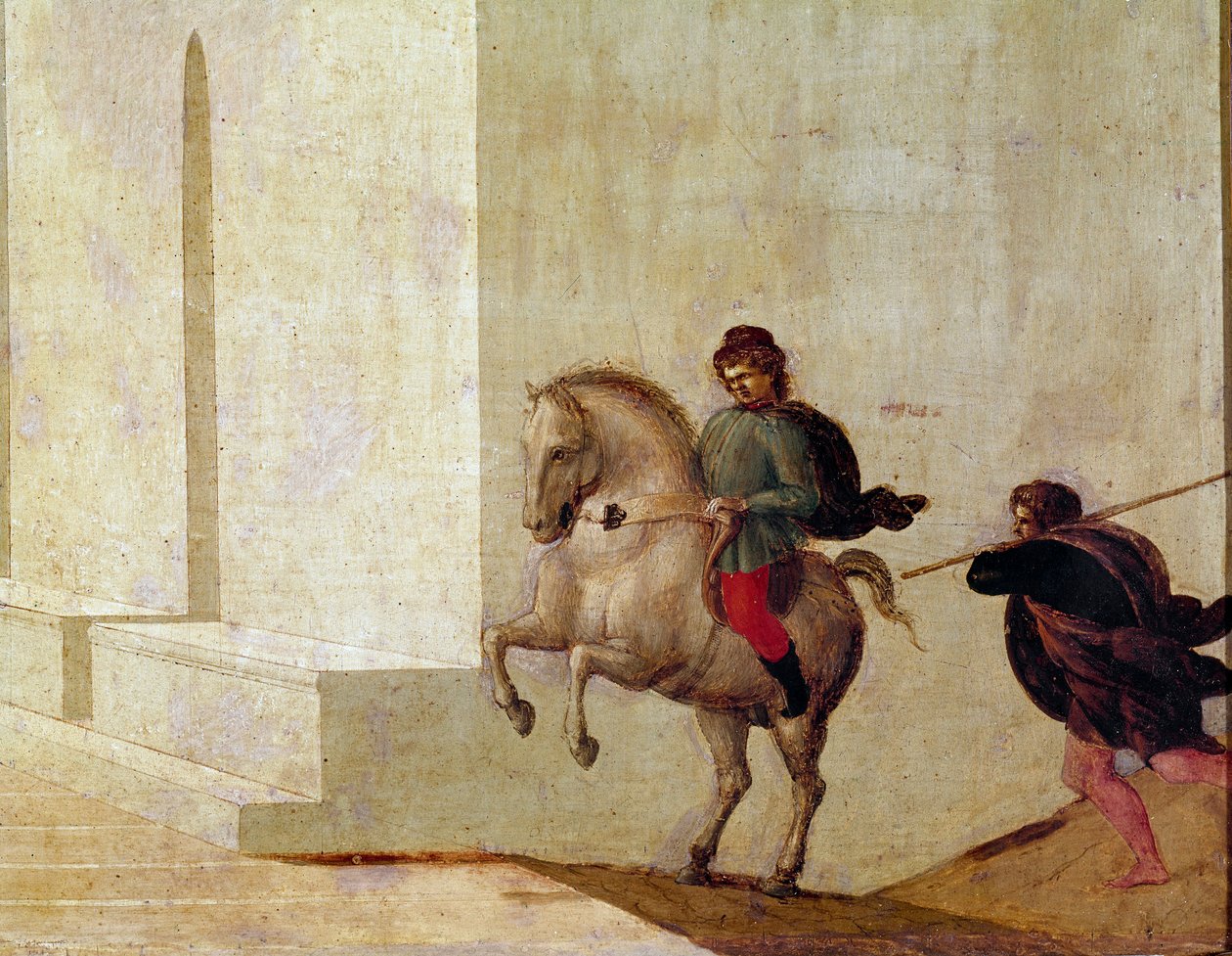 A morte de Lucrece Lucrece (lucrezia ou Lucretia) dama romana do século VI a.C. chega à morte após ter sido vítima da violência de Sextus Tarquin. Tarquínio é caçador de Roma e está aqui ameaçado pelos familiares de Lucrece (seu pai e marido de Filippino Lippi