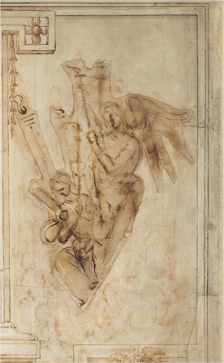 Dois anjos carregando tochas de Filippino Lippi