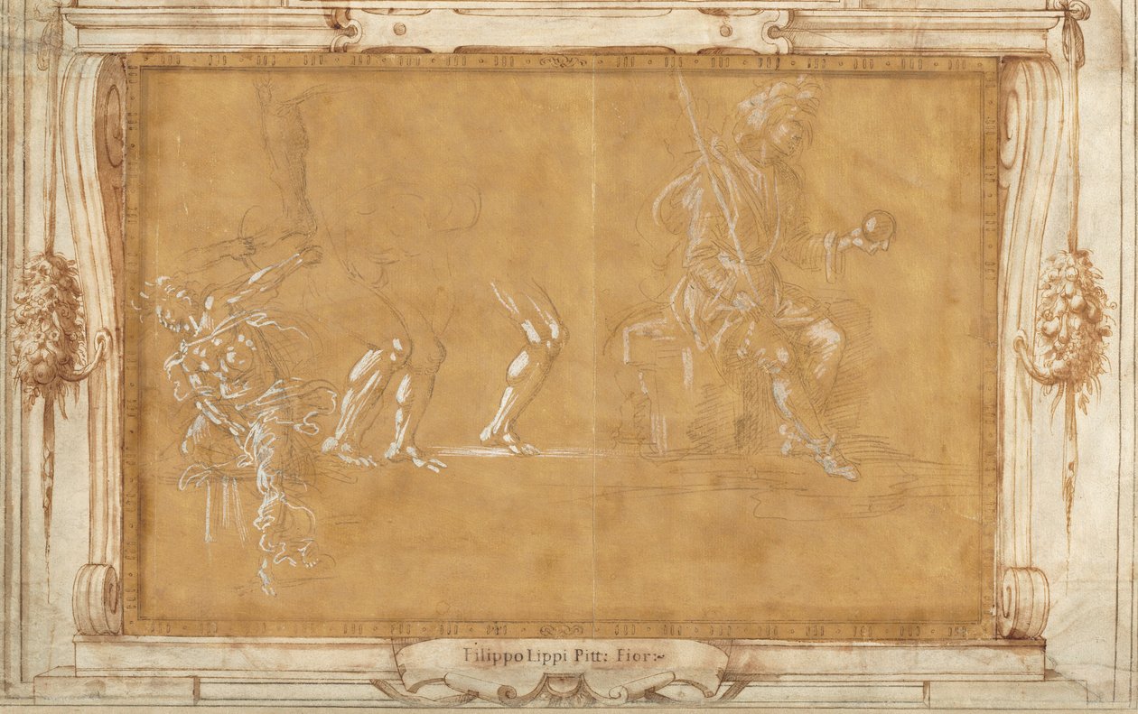 Vários estudos de figuras de Filippino Lippi