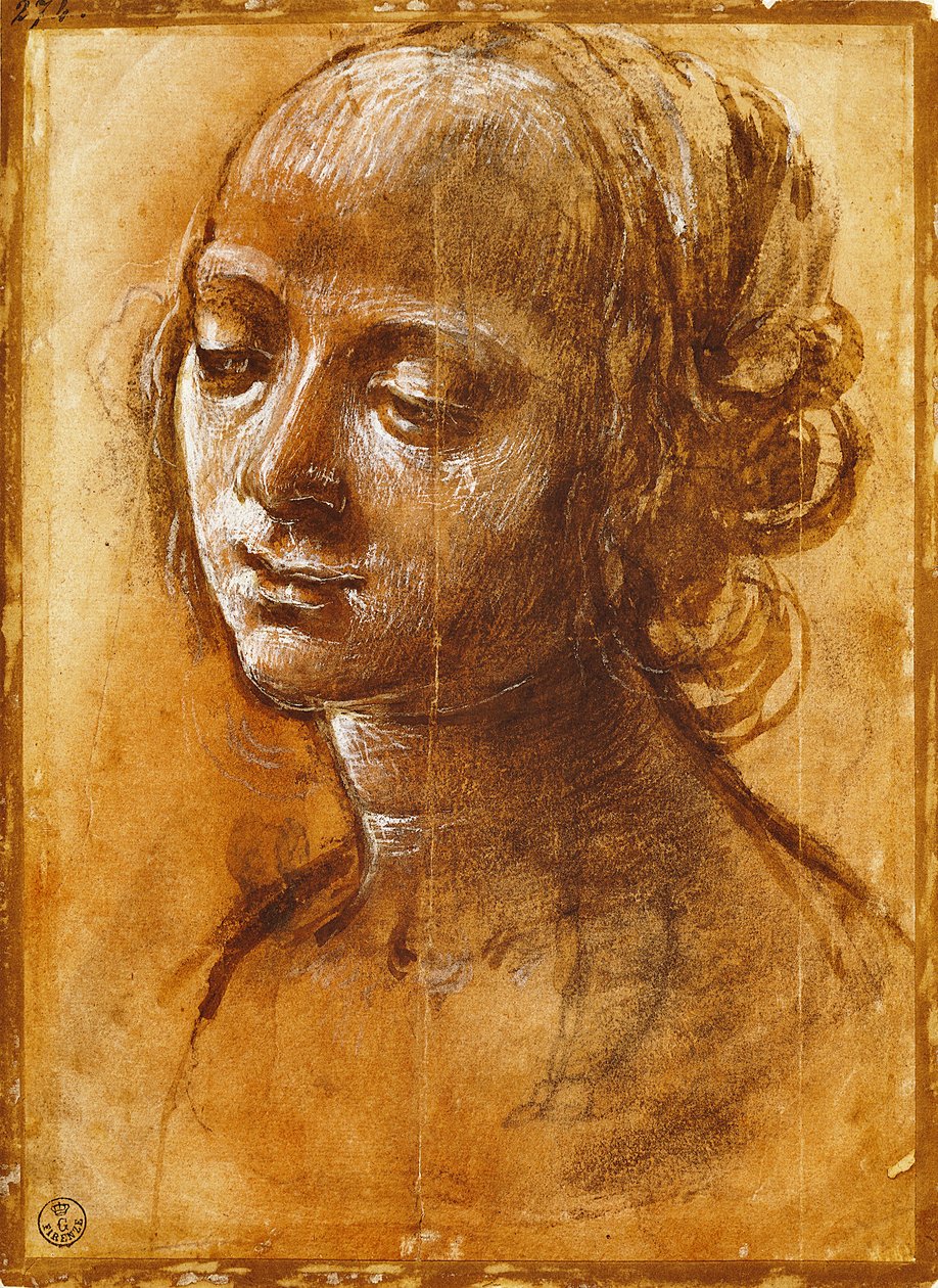 Figura feminina, de Filippino Lippi (1457-ca 1504), desenho de Filippino Lippi