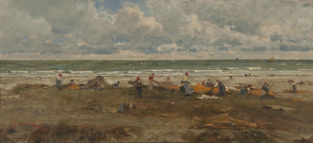 Pescadores na praia de Filippo Carcano