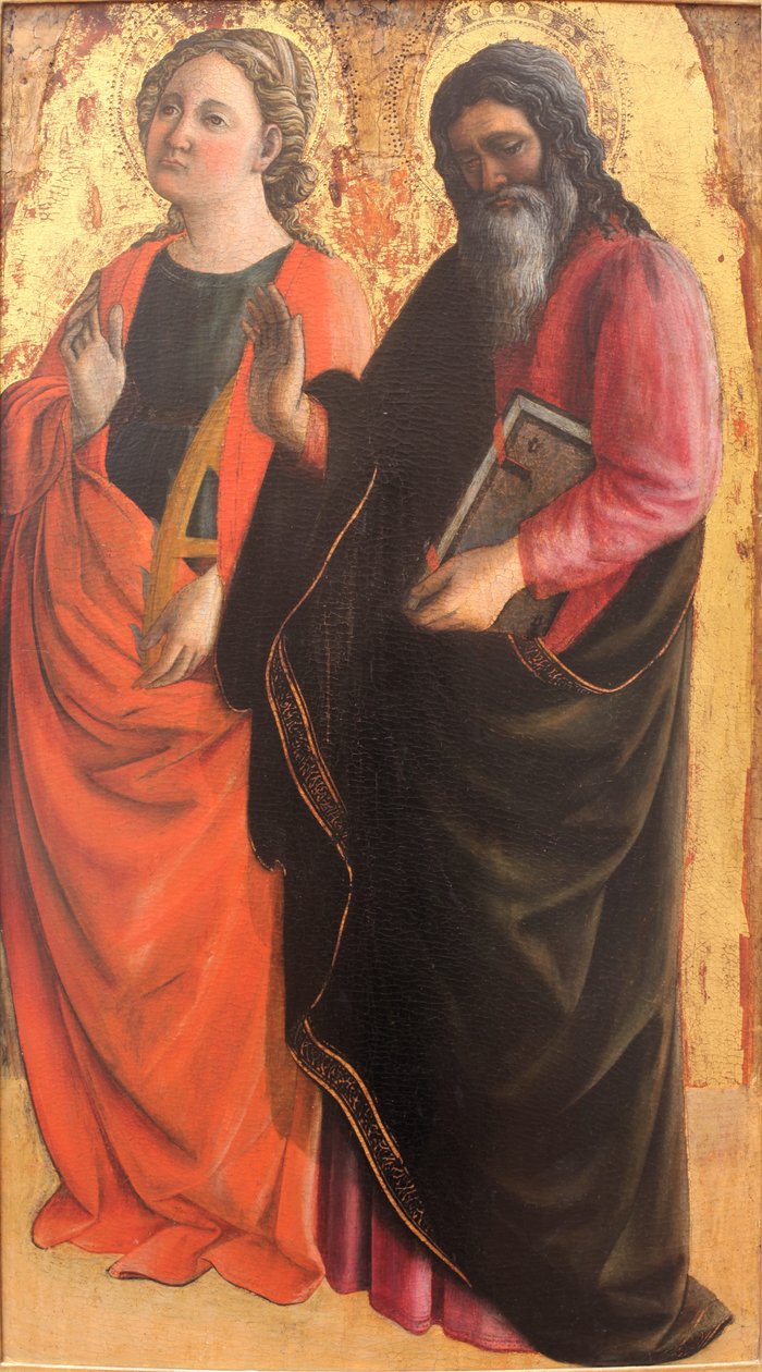 Santa Catarina e um evangelista santo de Fra Filippo Lippi