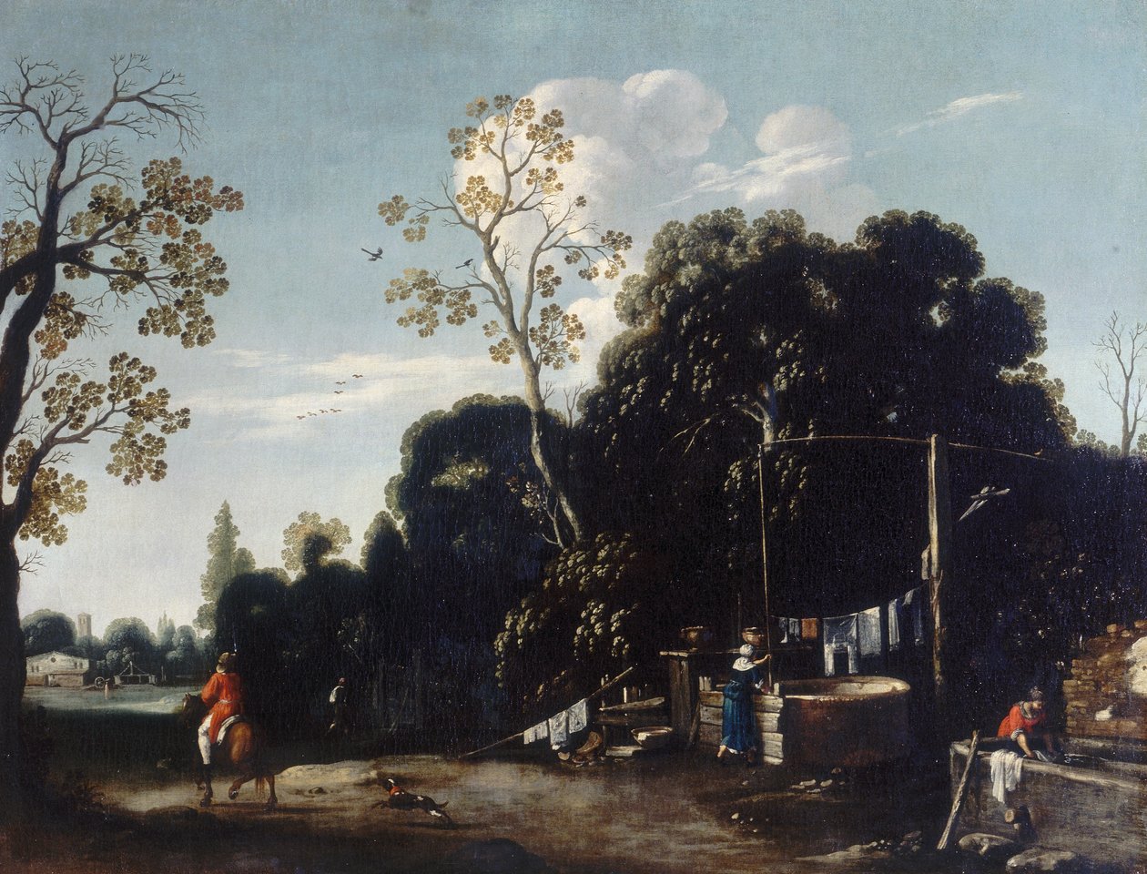 Paisagem com lavadeiras de Filippo Napoletano