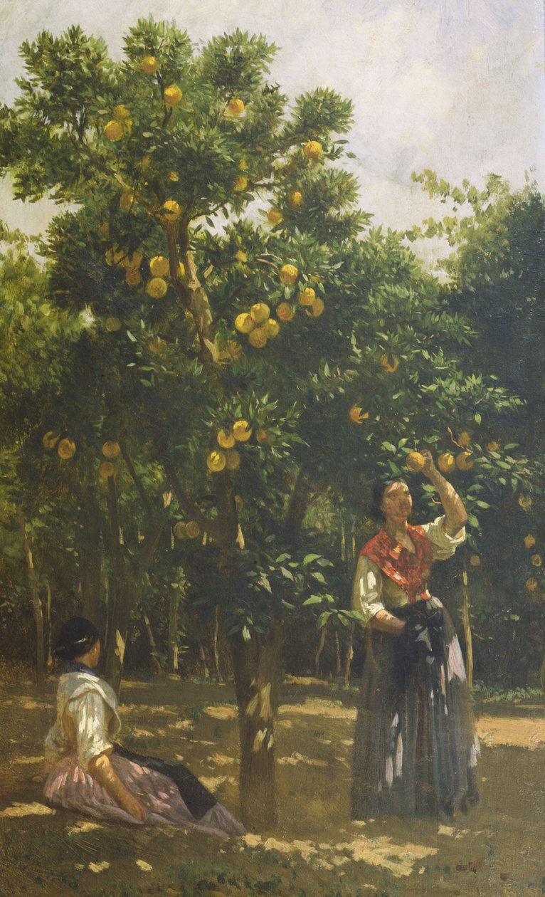 Laranjeiras com mulheres de Filippo Palizzi