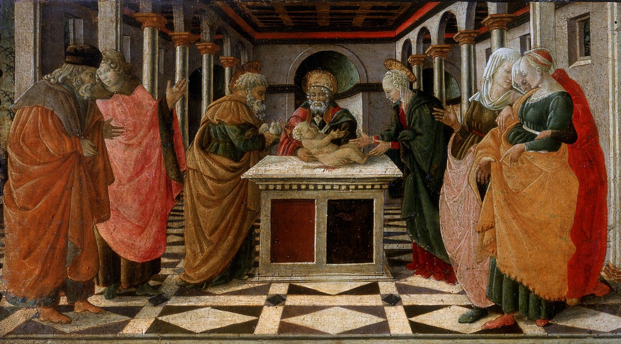 A apresentação no templo, predella, detalhe, c.1470 de G. da and Filippi, C. Carpi