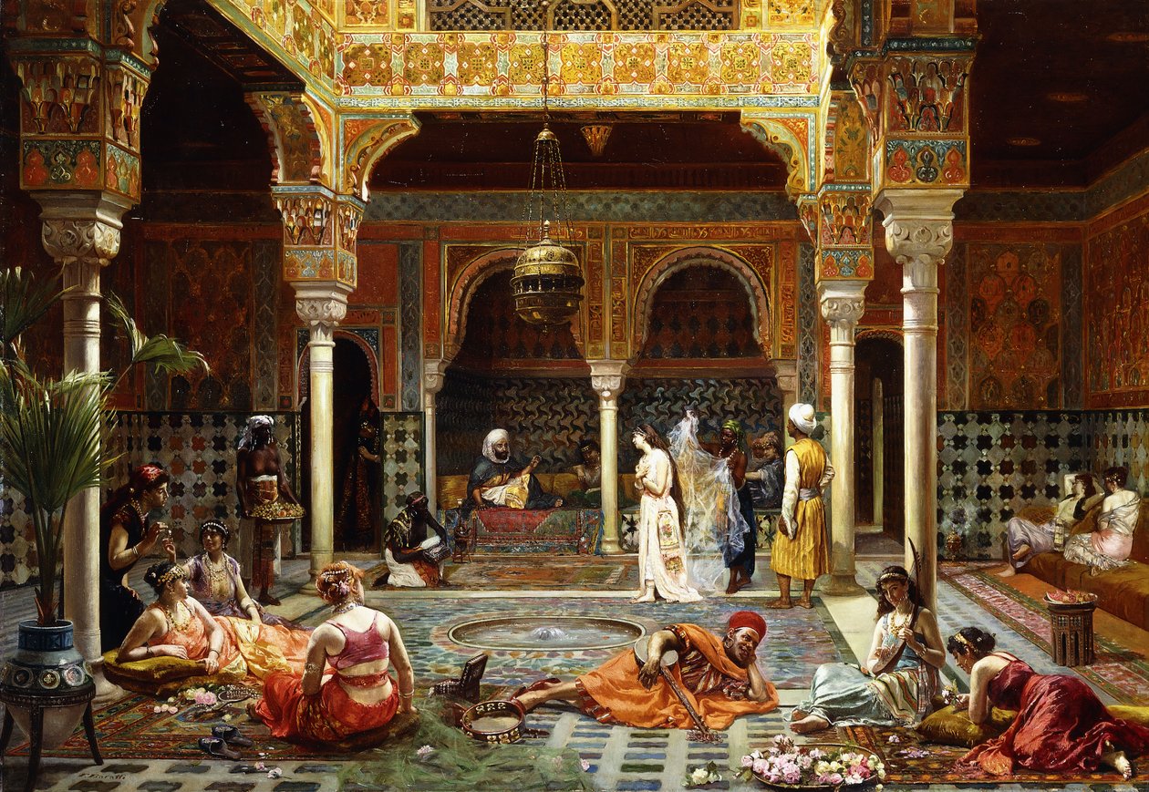 A introdução após o banho, 1889 de Filippo Baratti