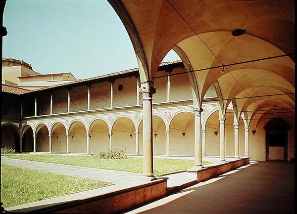 Vista dos claustros, 1429-46 de Filippo Brunelleschi