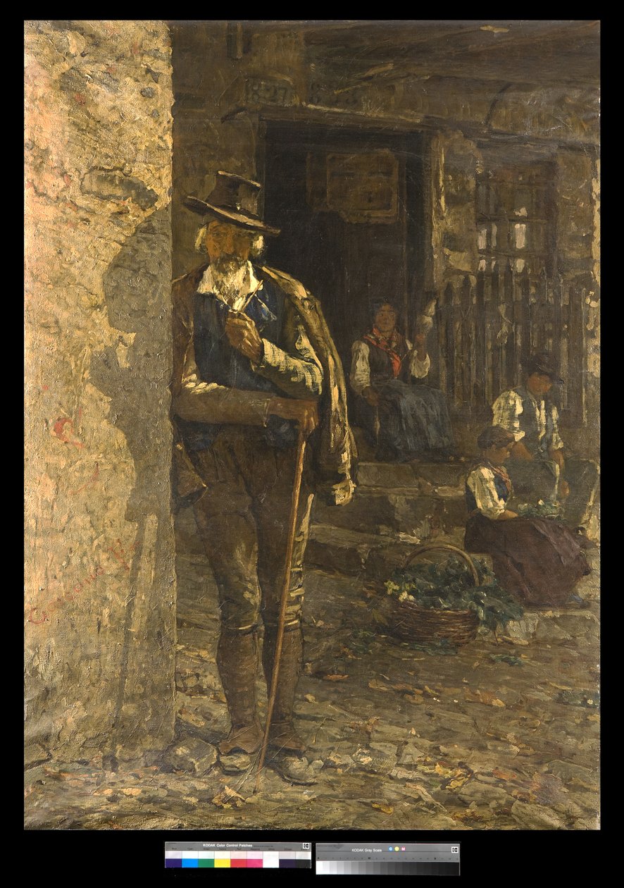 Família camponesa na região de Veneto, 1885 de Filippo Carcano