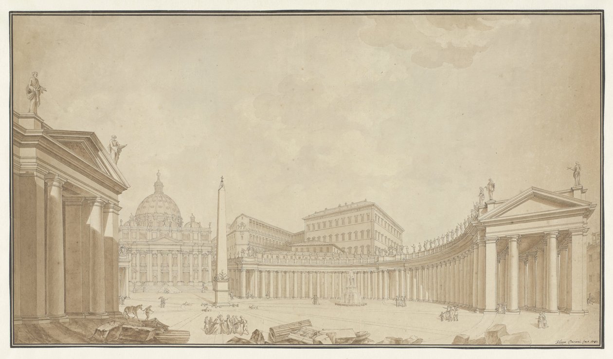 Vista da Praça de São Pedro em Roma de Filippo Citaroni