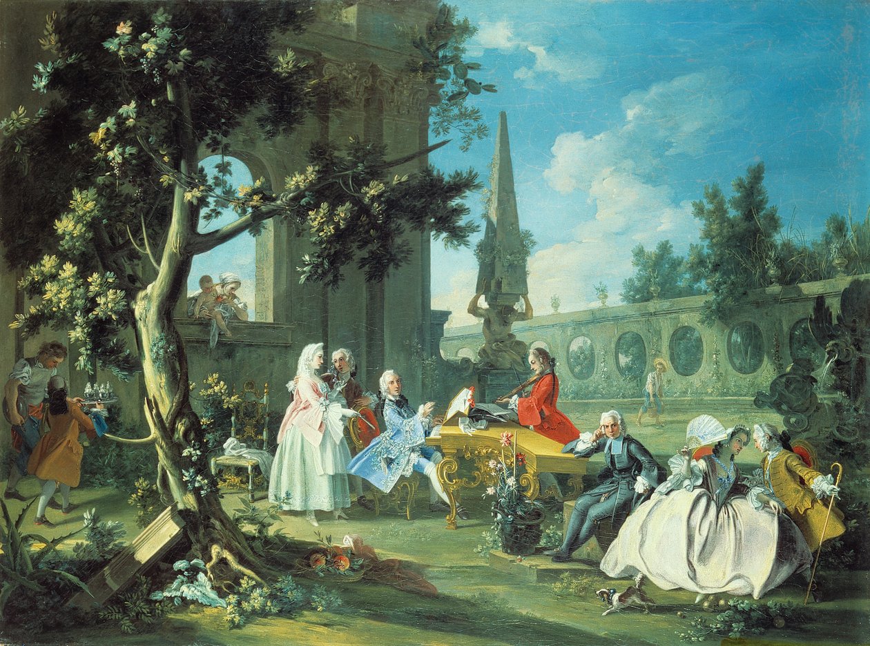 Concerto em um jardim, c.1750 de Filippo Falciatore