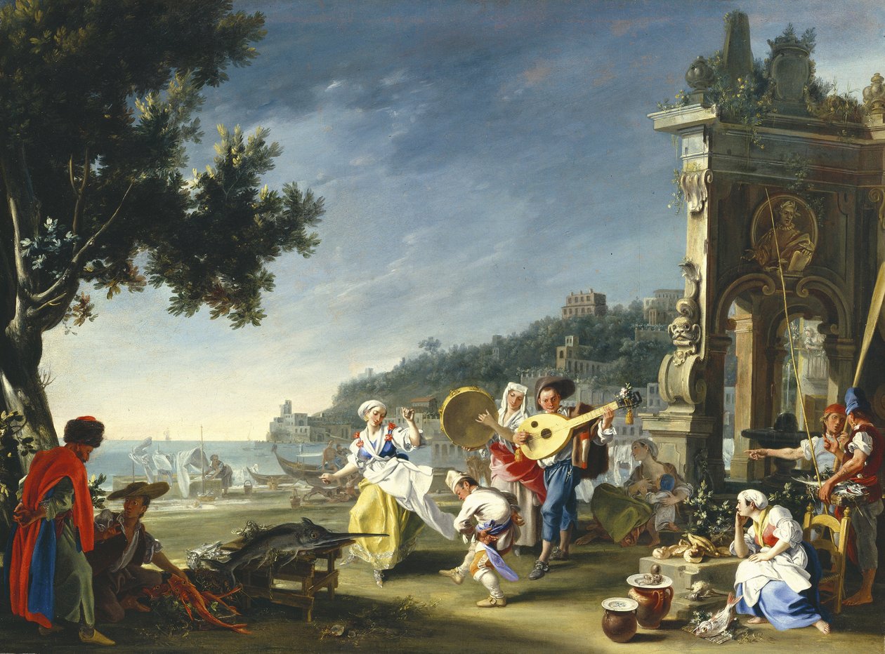 Tarantella em Mergellina, c.1750 de Filippo Falciatore