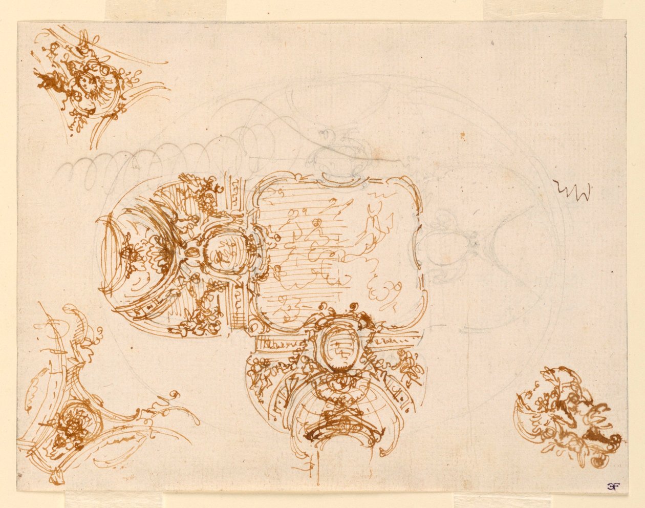 Projeto de teto para o Salone di Stupinigi (Salão Principal da Casa de Caça) de Filippo Juvarra