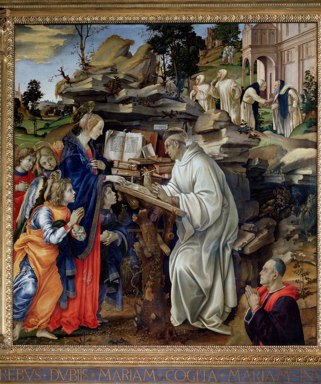 Aparição da Virgem a São Bernardo - óleo sobre painel de Filippo Lippi