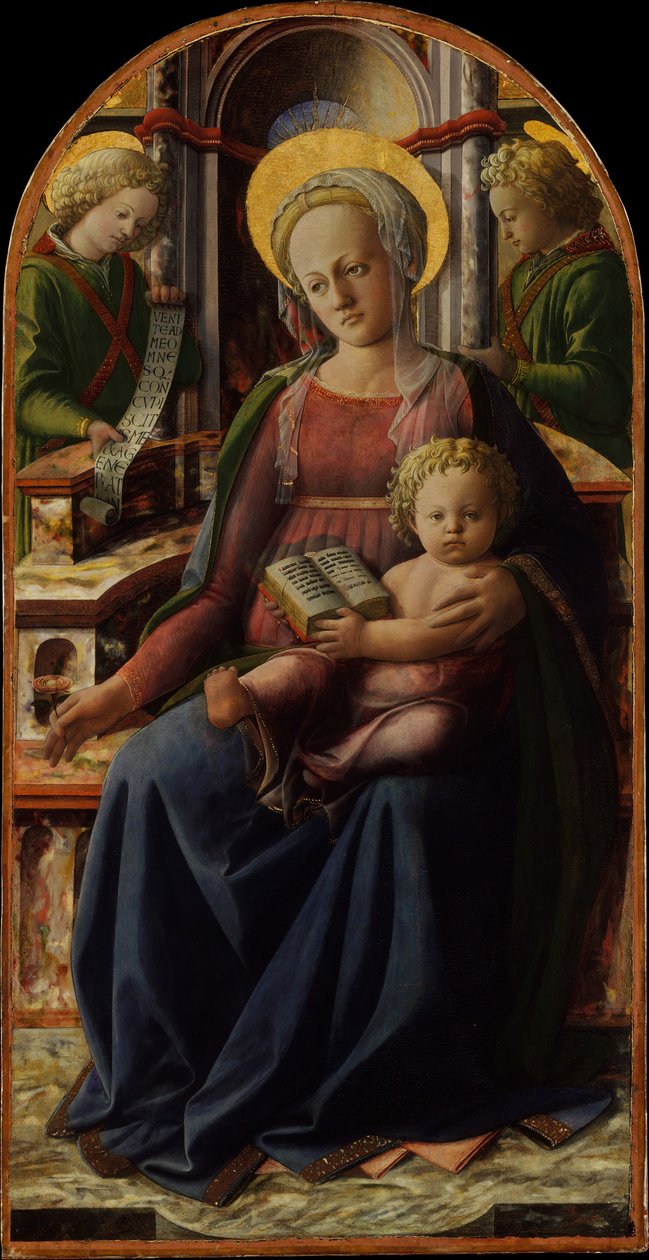 Madonna e Criança Entronizada com Dois Anjos, ca. 1440 de Fra Filippo Lippi