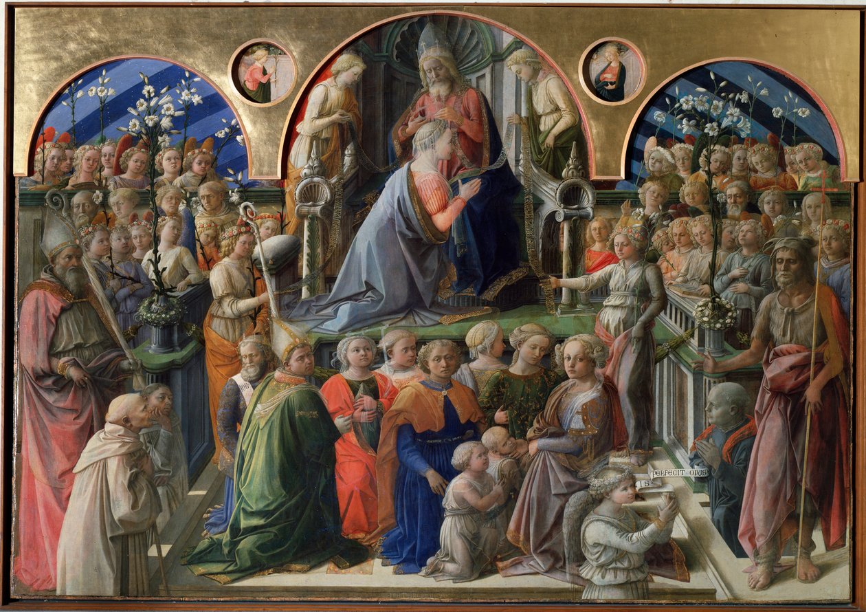 A Coroação da Virgem - tempera no painel de Filippo Lippi