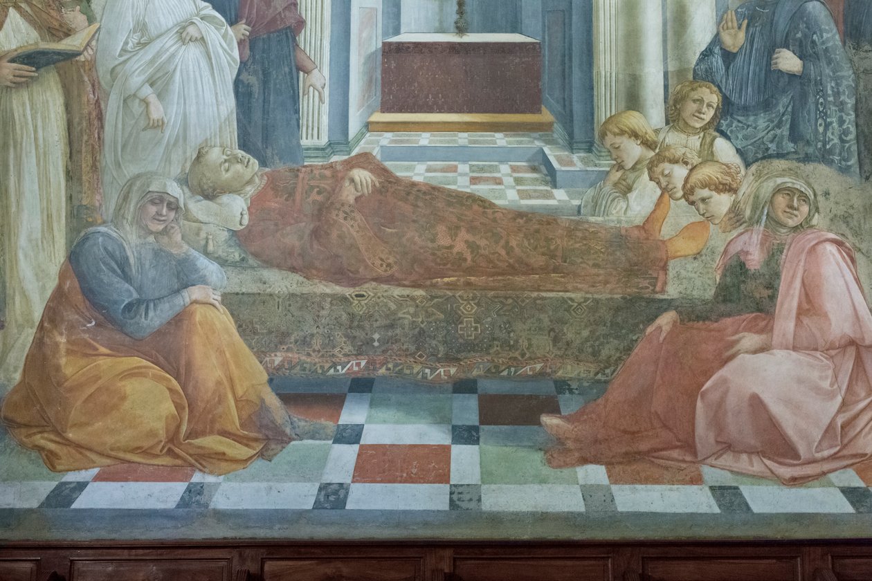 O funeral de Santo Estêvão, detalhe de Filippo Lippi