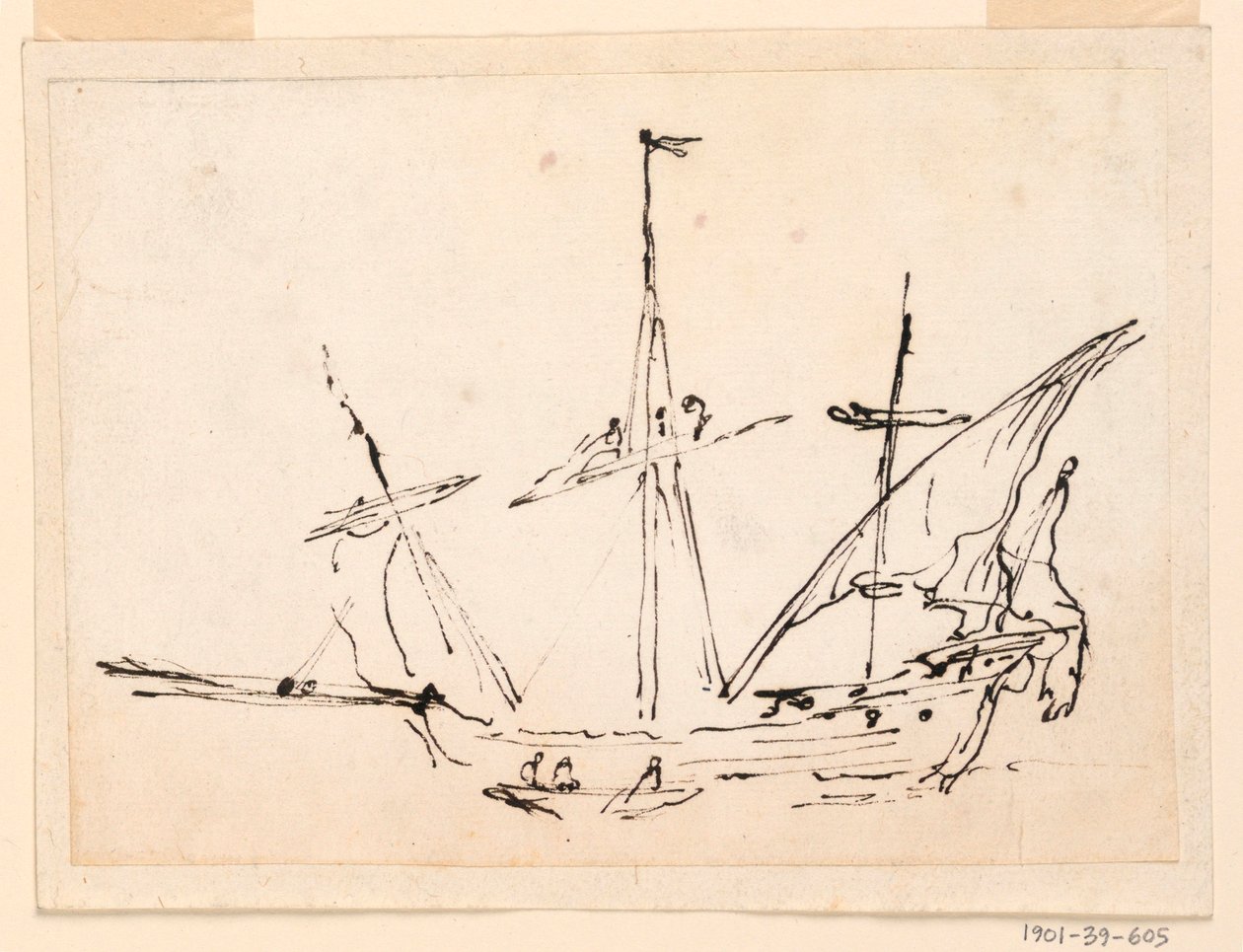 Desenho, Um barco à vela, 1770-1800 de Filippo Marchionni