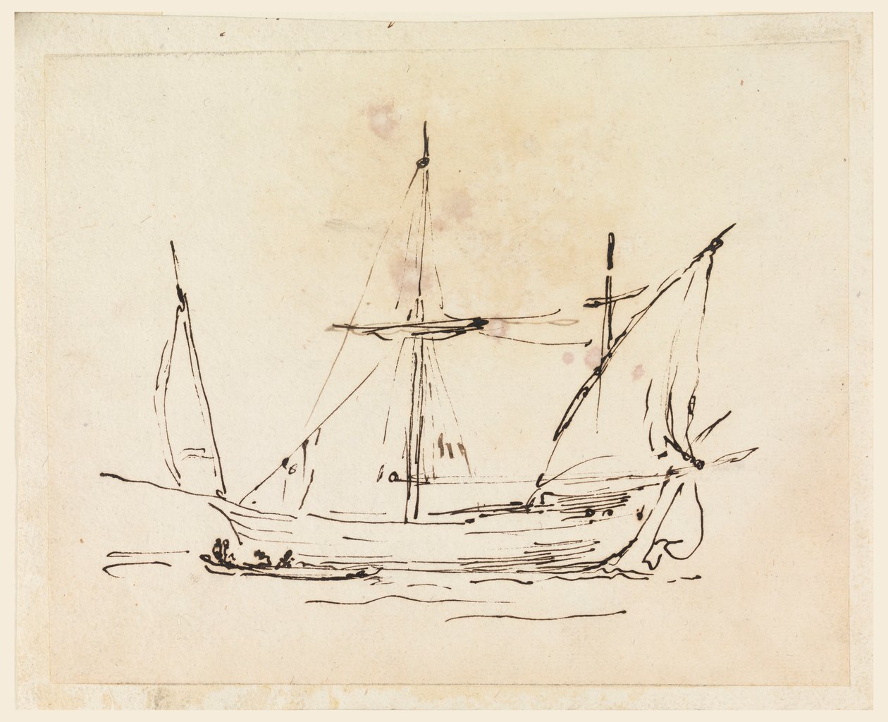 Desenho, Um barco à vela, 1770-1800 de Filippo Marchionni