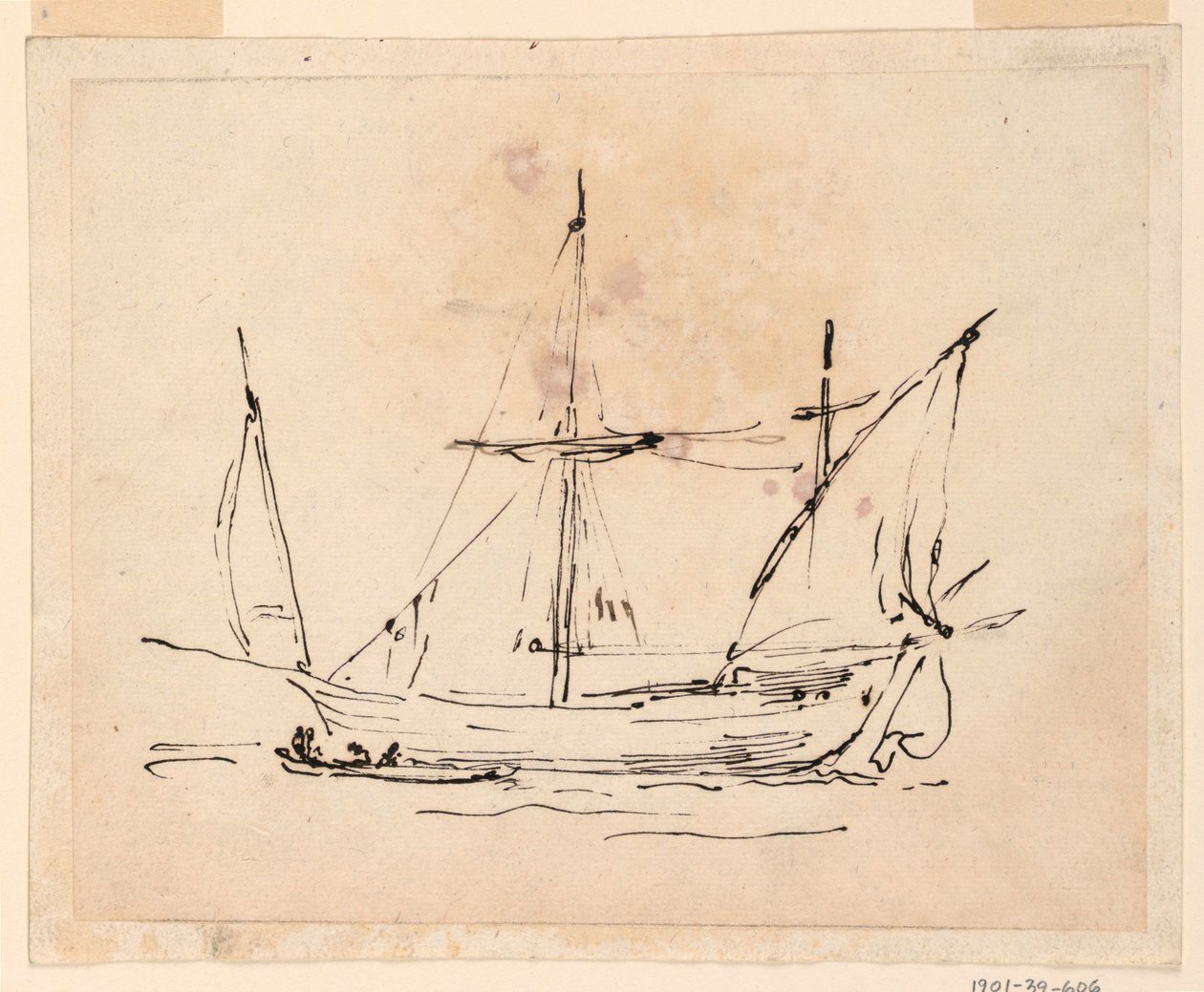 Desenho, Um barco à vela, 1770-1800 de Filippo Marchionni