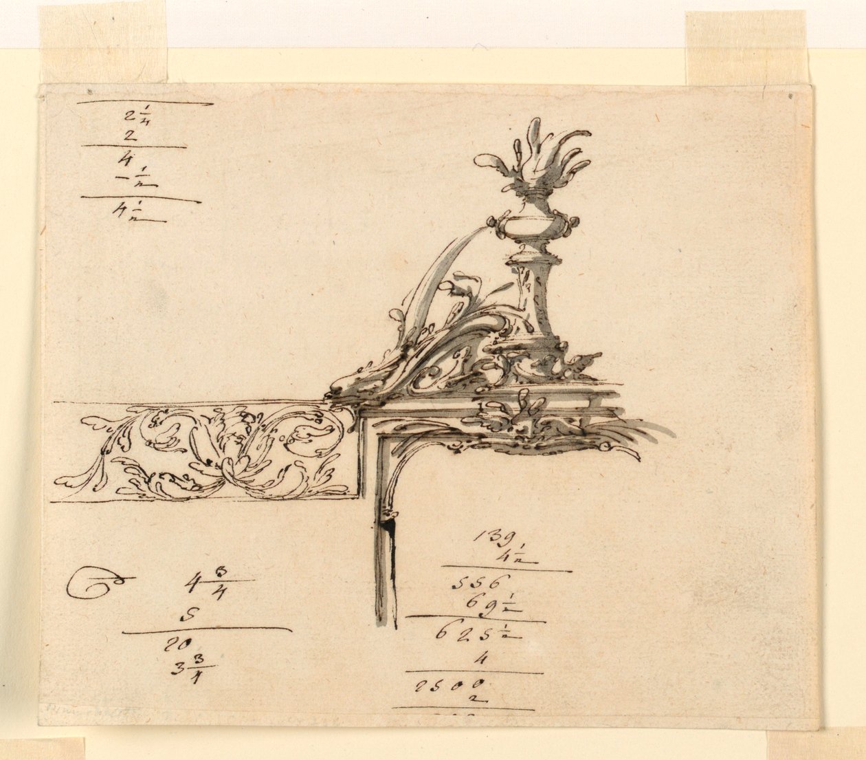 Desenho, Projeto para uma moldura, 1750-75 de Filippo Marchionni