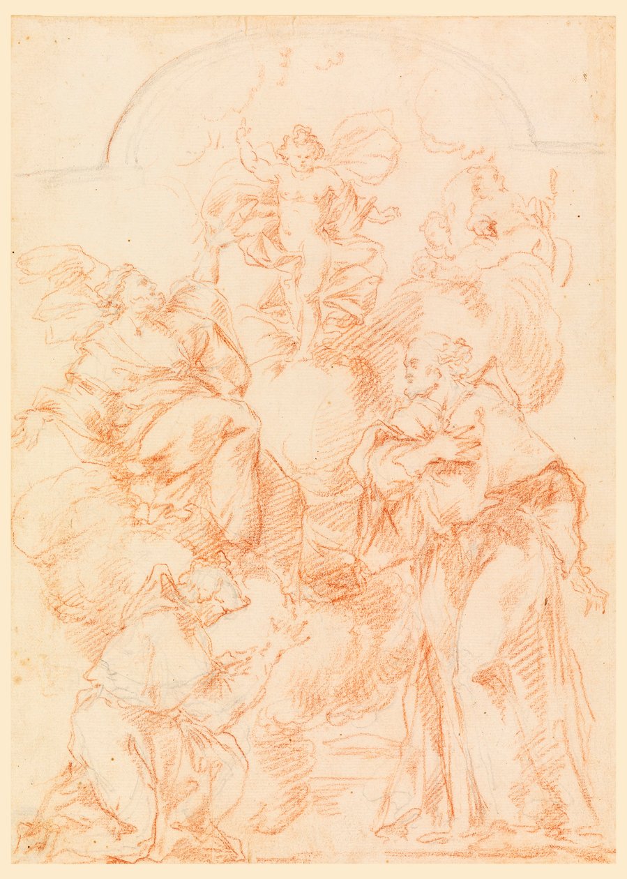 Desenho, Estudo para uma pintura de altar com o Menino Jesus, 1750-1800 de Filippo Marchionni