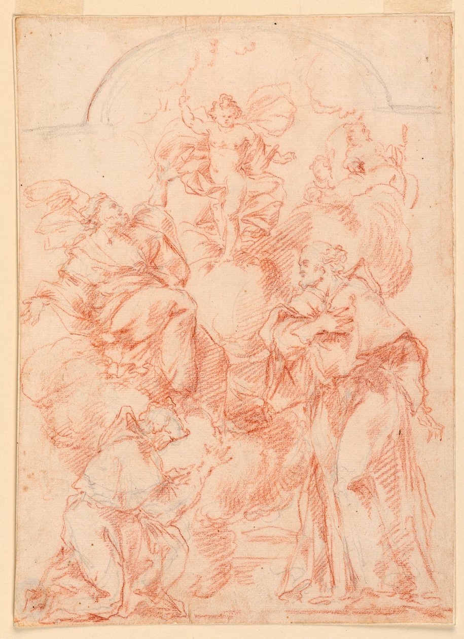 Desenho, Estudo para uma pintura de altar com o Menino Jesus, 1750-1800 de Filippo Marchionni