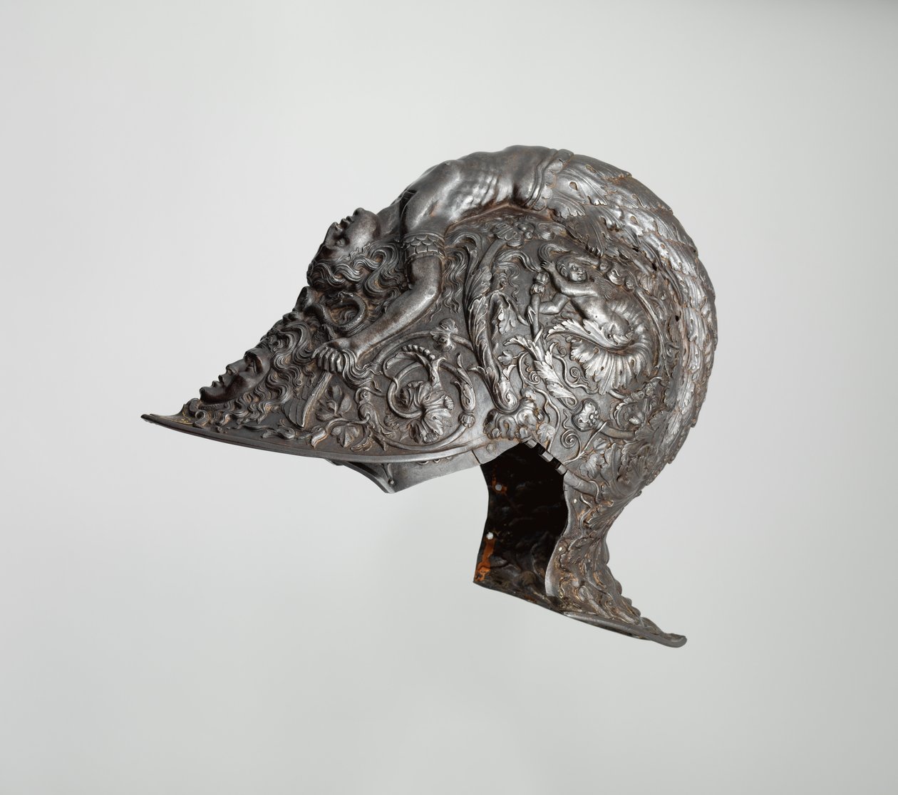 Burgonet, 1543 (aço, ouro, têxtil) de Filippo Negroli