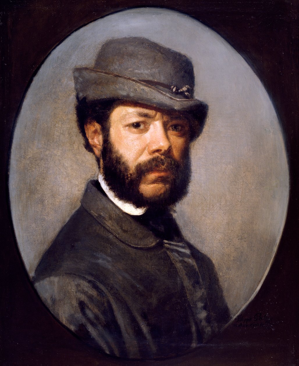 Auto-retrato de Filippo Palizzi (1818-1899) (óleo sobre tela) de Filippo Palizzi