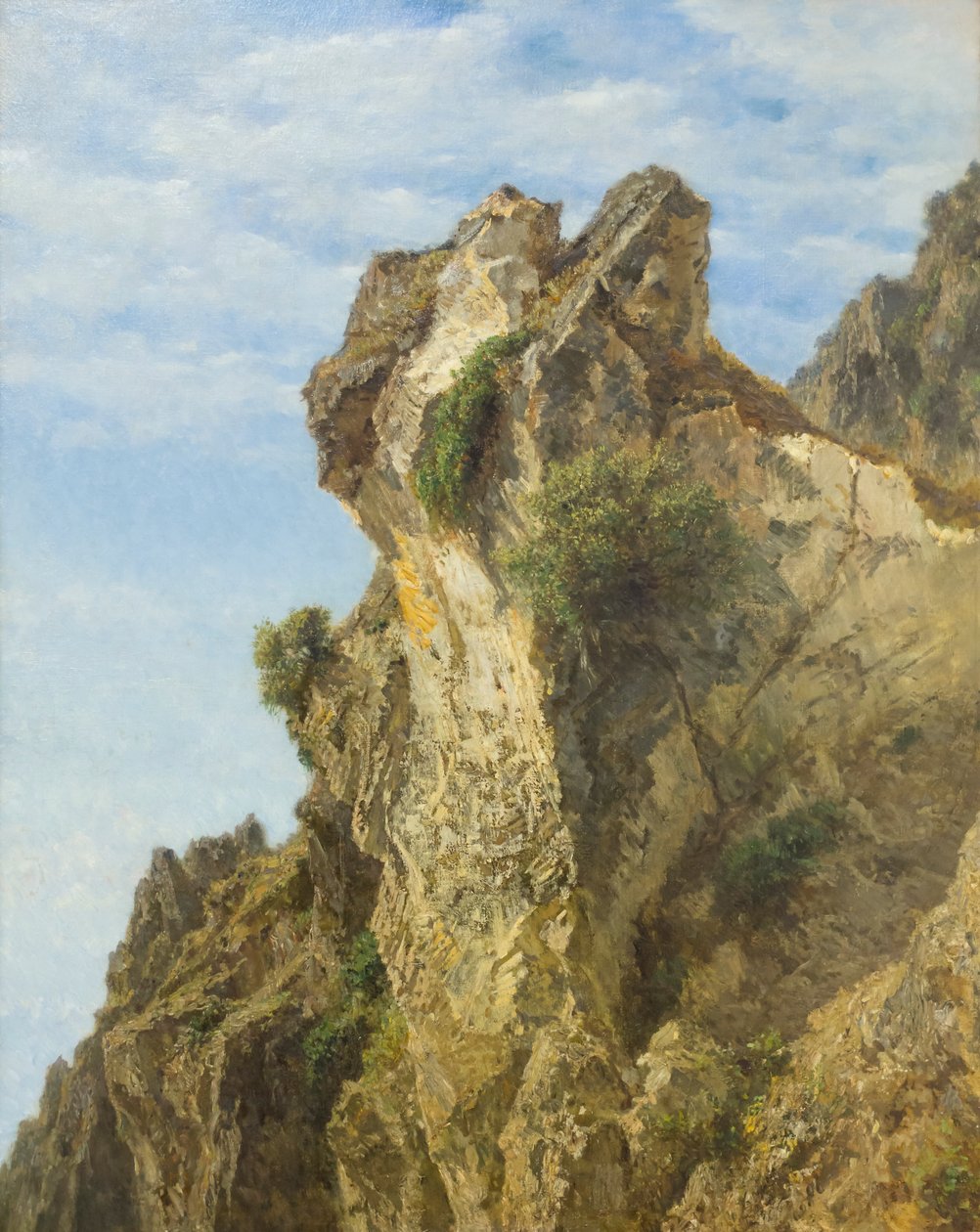 Um penhasco costeiro em Amalfi de Filippo Palizzi