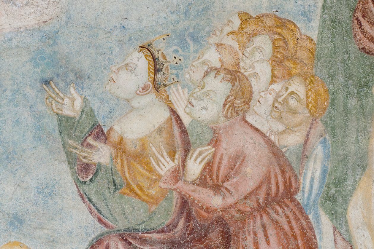 Figura, detalhe do último julgamento, c.1400 (detalhe de 3496201) de Filippolo de and Veris da Milano Veris da Milano