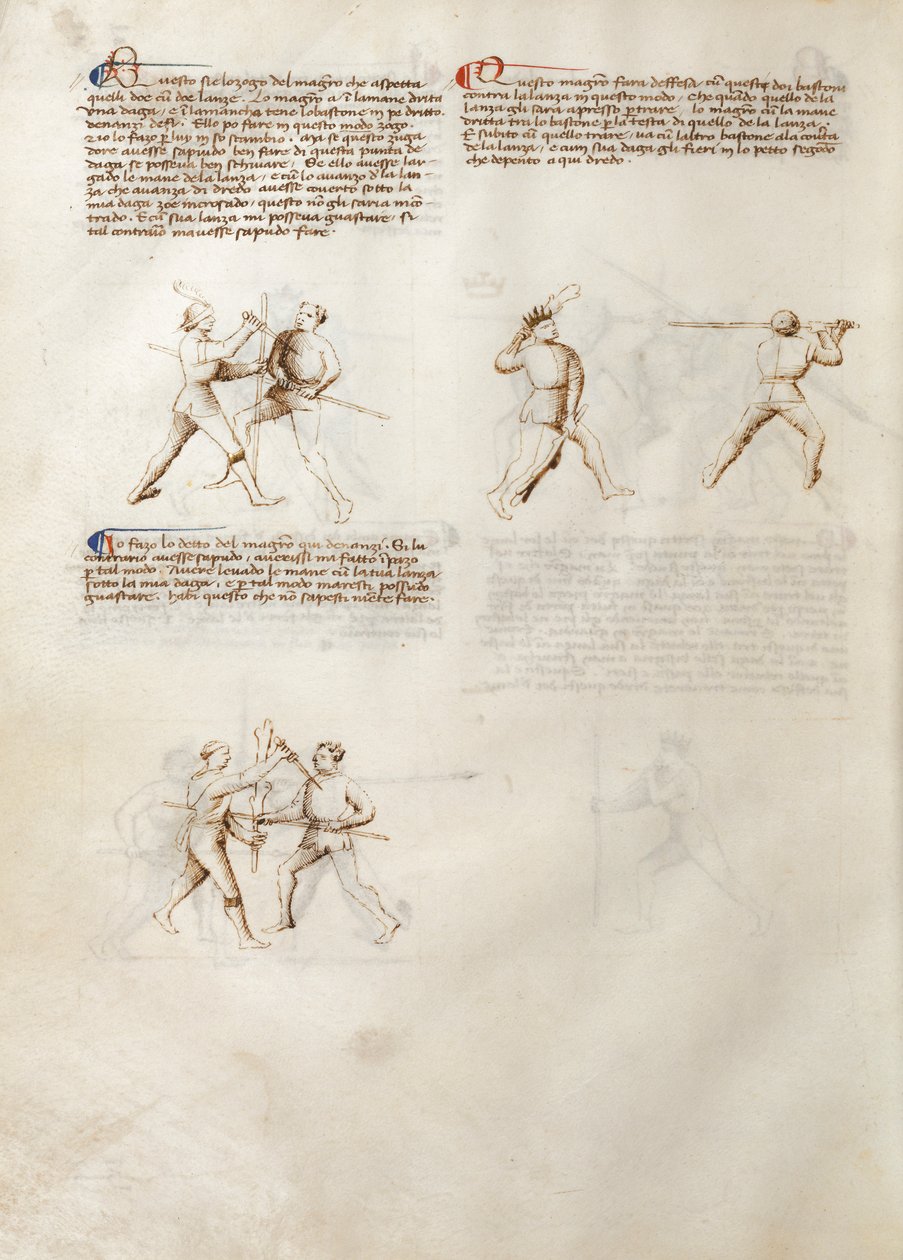 J. Paul Getty Museum Sra. Ludwig XV 13, fólio 31v (Veneza, início do século XV, 279x206 mm) de Fiore dei Liberi