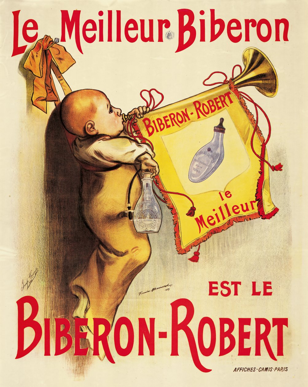 Cartazes publicitários &39;Biberon-Robert&39; mamadeiras de Firmin Bonisset