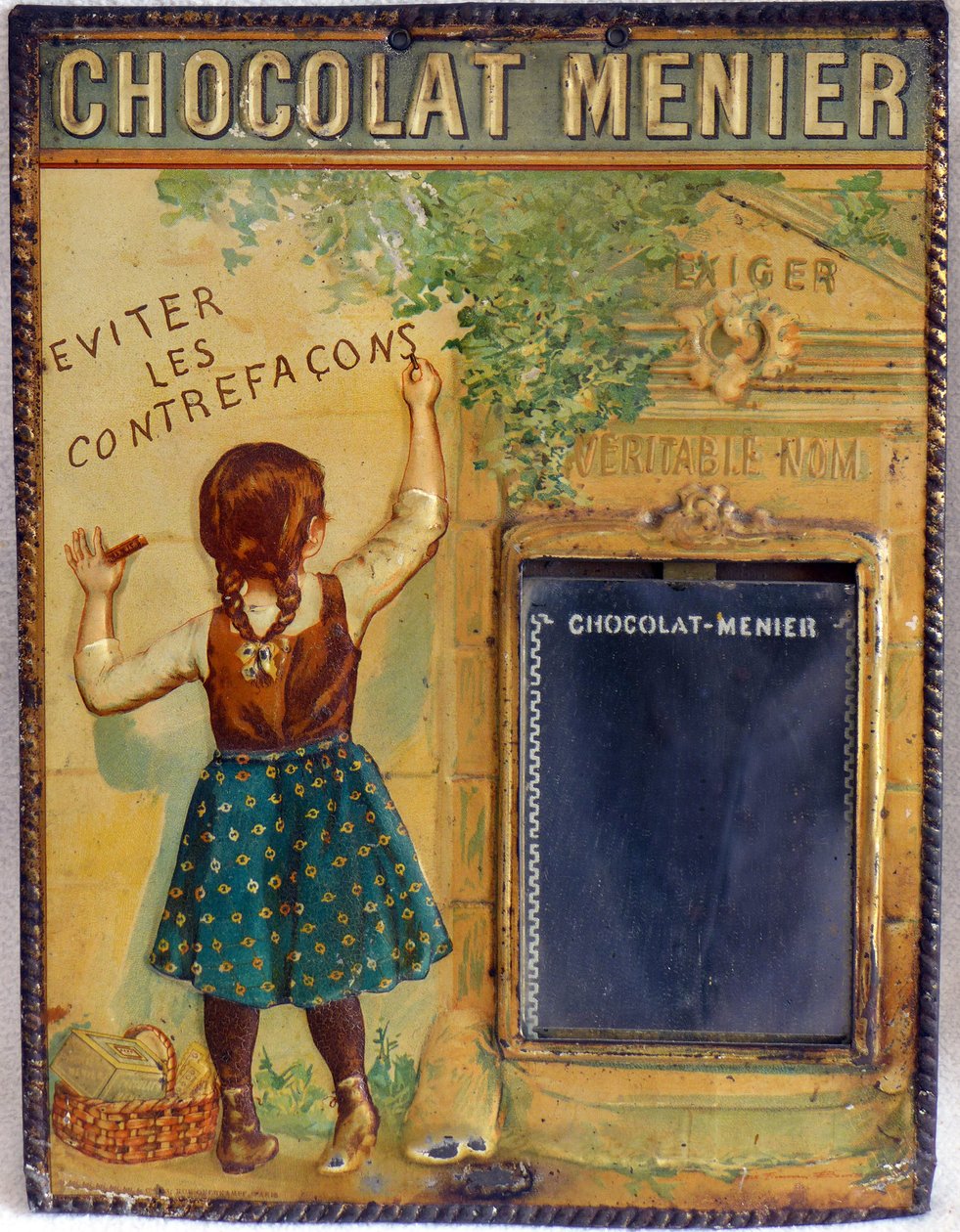 placa publicitária de chocolate Menier, c.1900 (esmalte) de Firmin (after) Bouisset