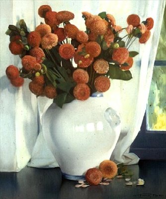 Dahlias Vermelhas de Firmin Baes
